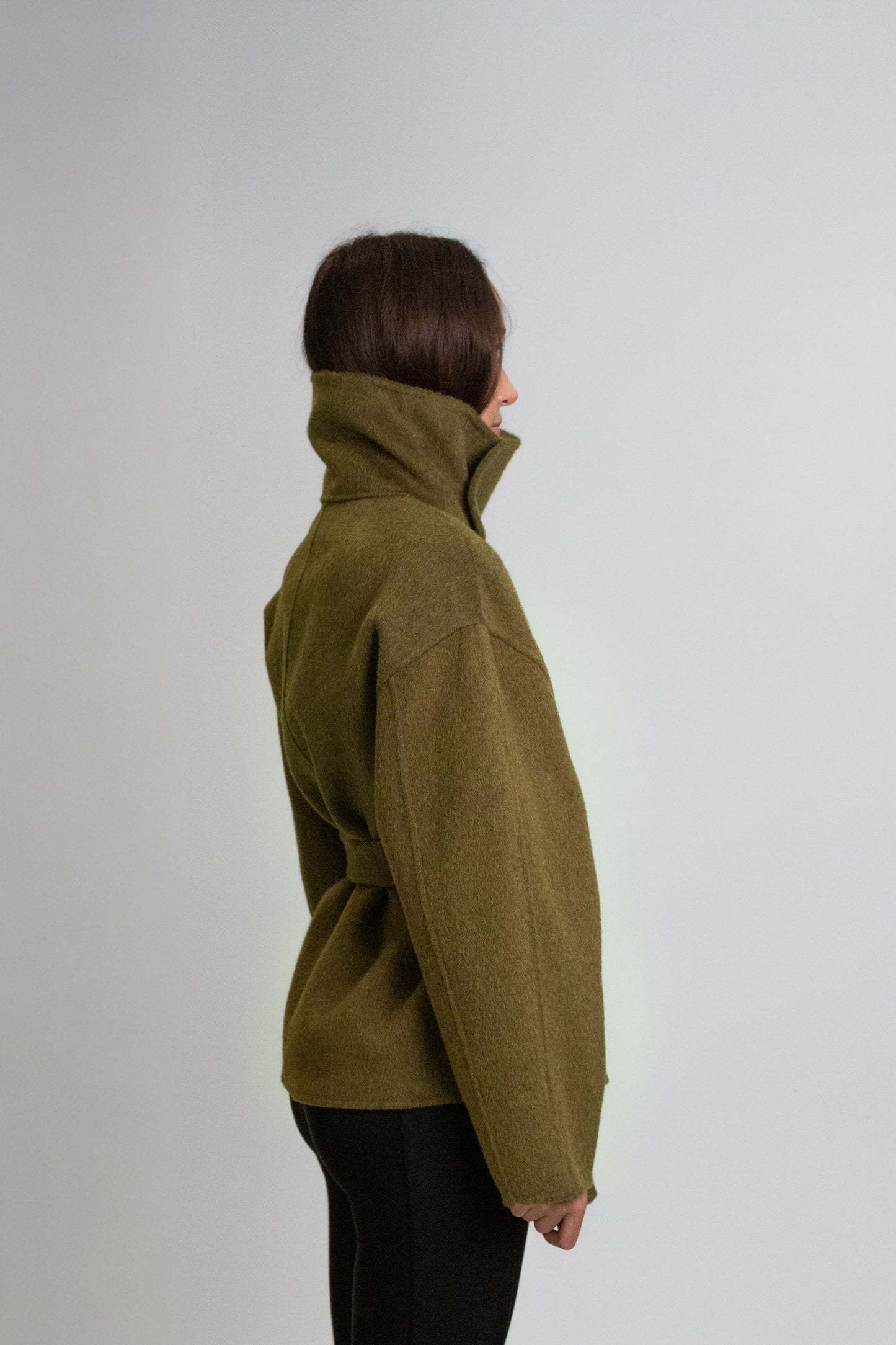 Matcha wool short coat