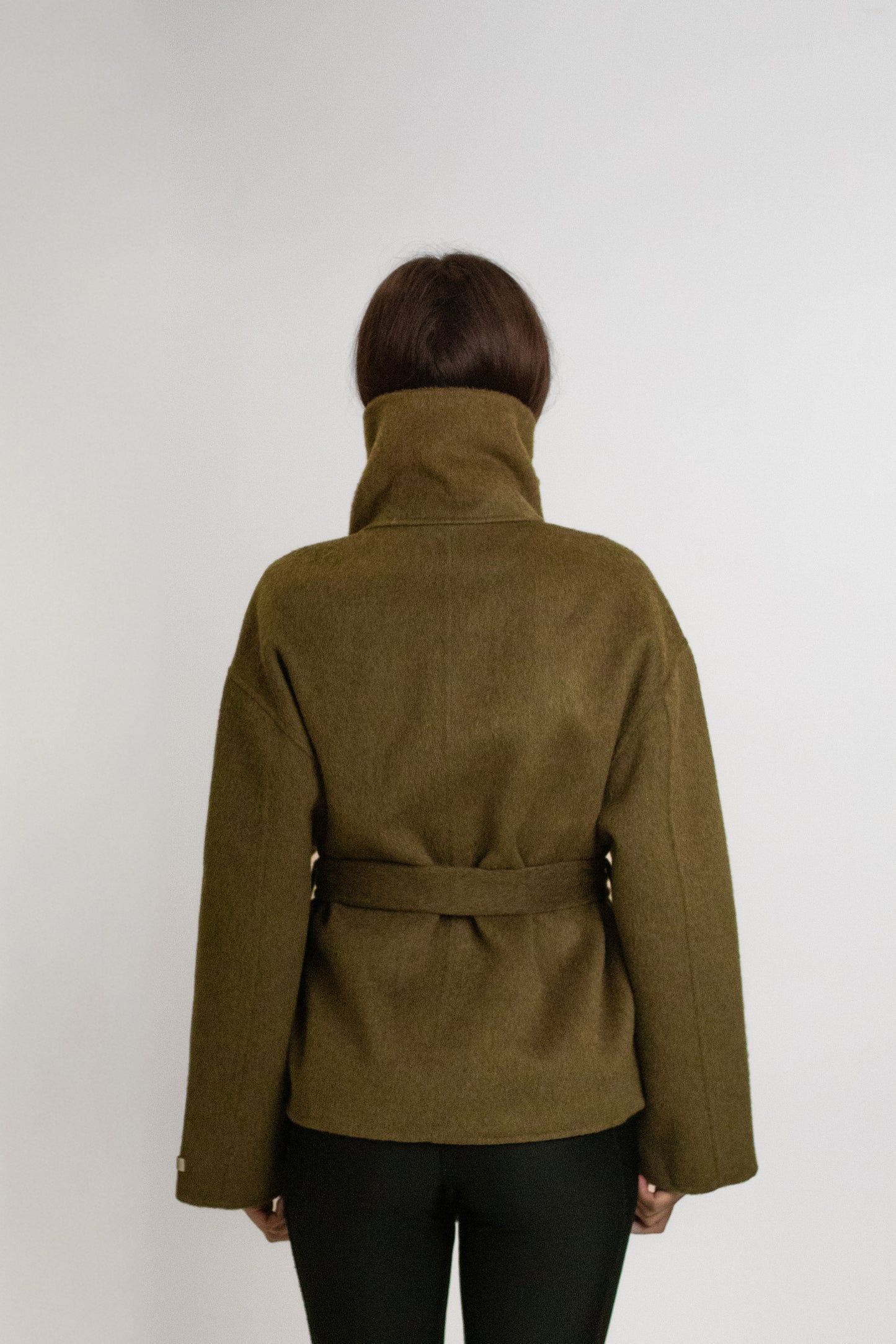 Matcha wool short coat