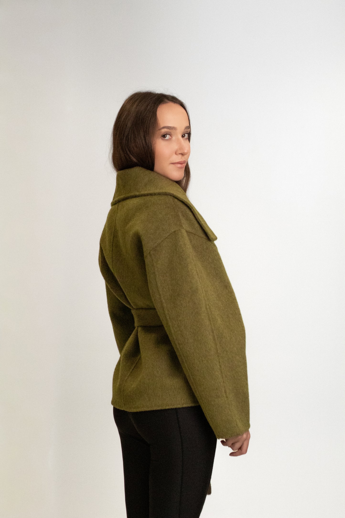 Matcha wool short coat