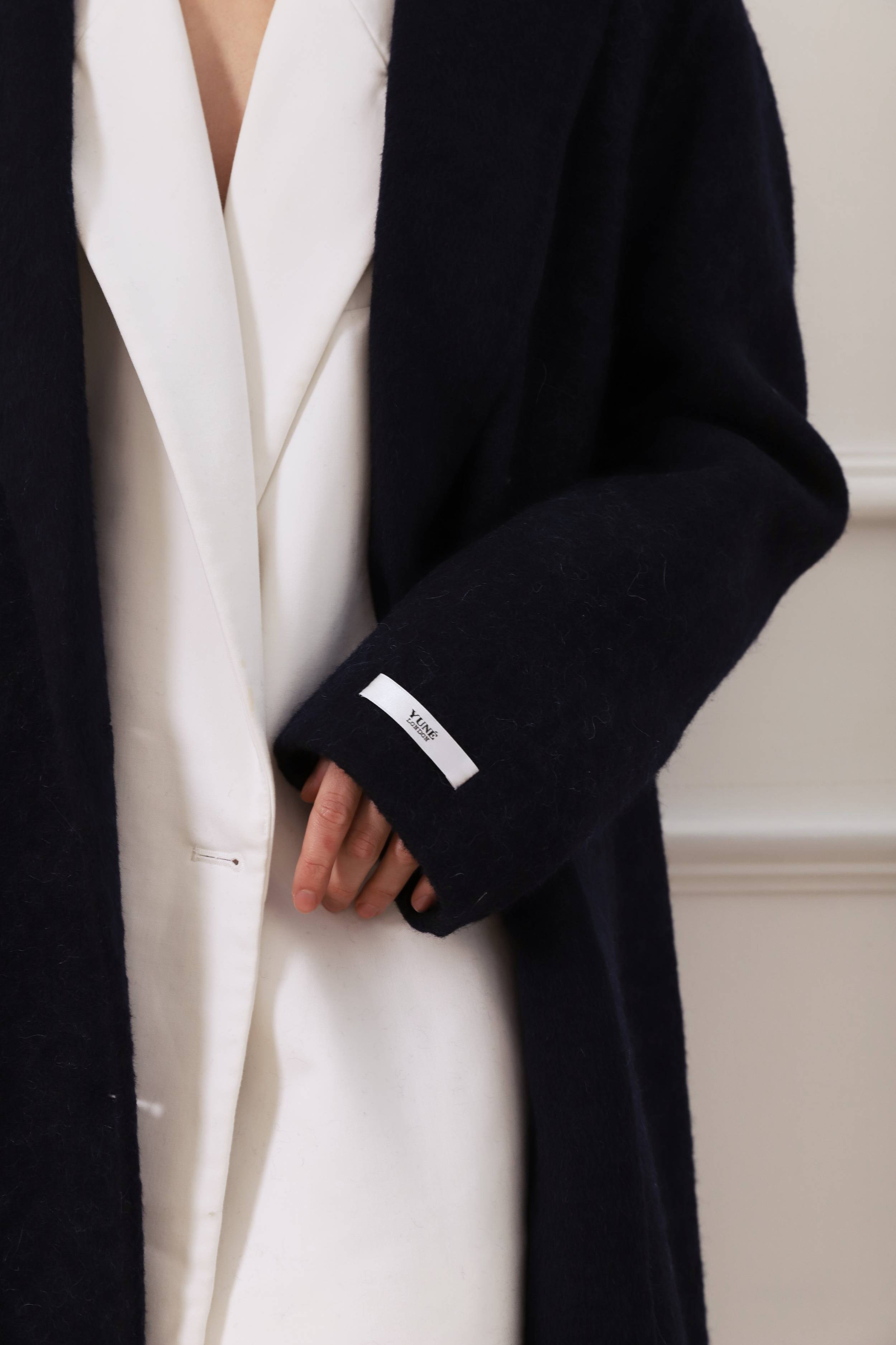 Premium navy alpaca