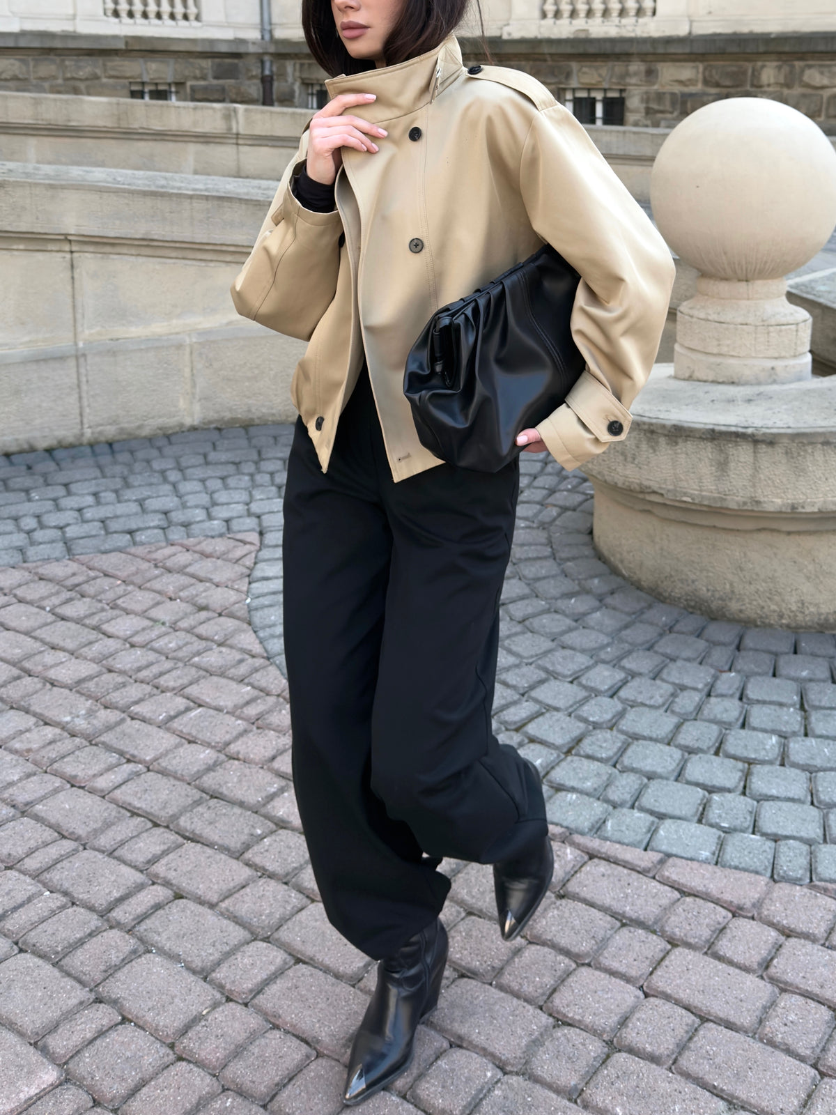Cropped trench coat