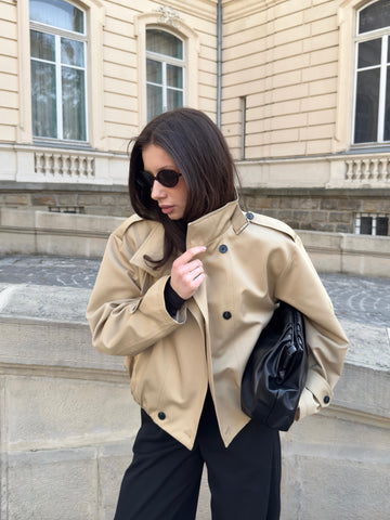Cropped trench coat