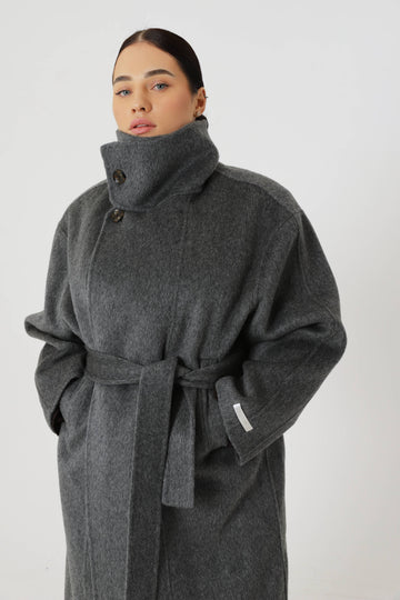 Large pure wool oversized coat