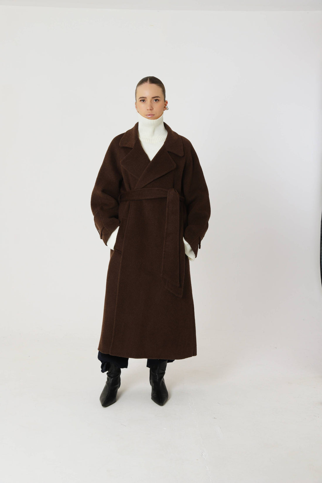 Macchiato wool coat
