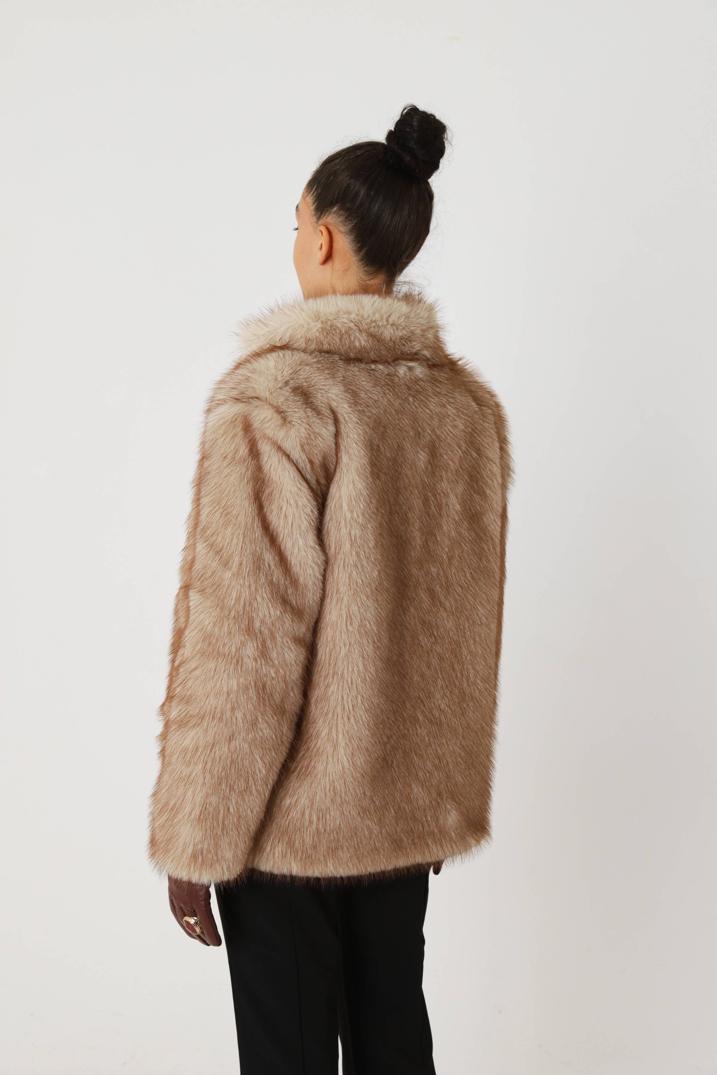 Cappuccino faux fur coat