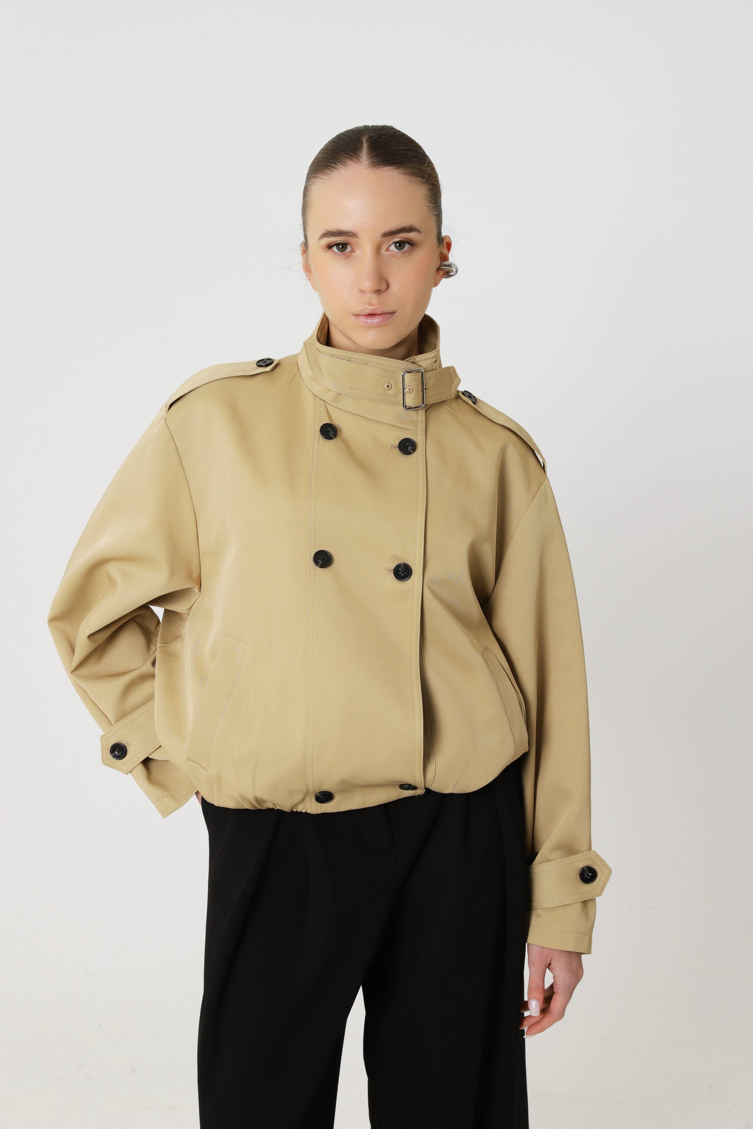 Cropped trench coat