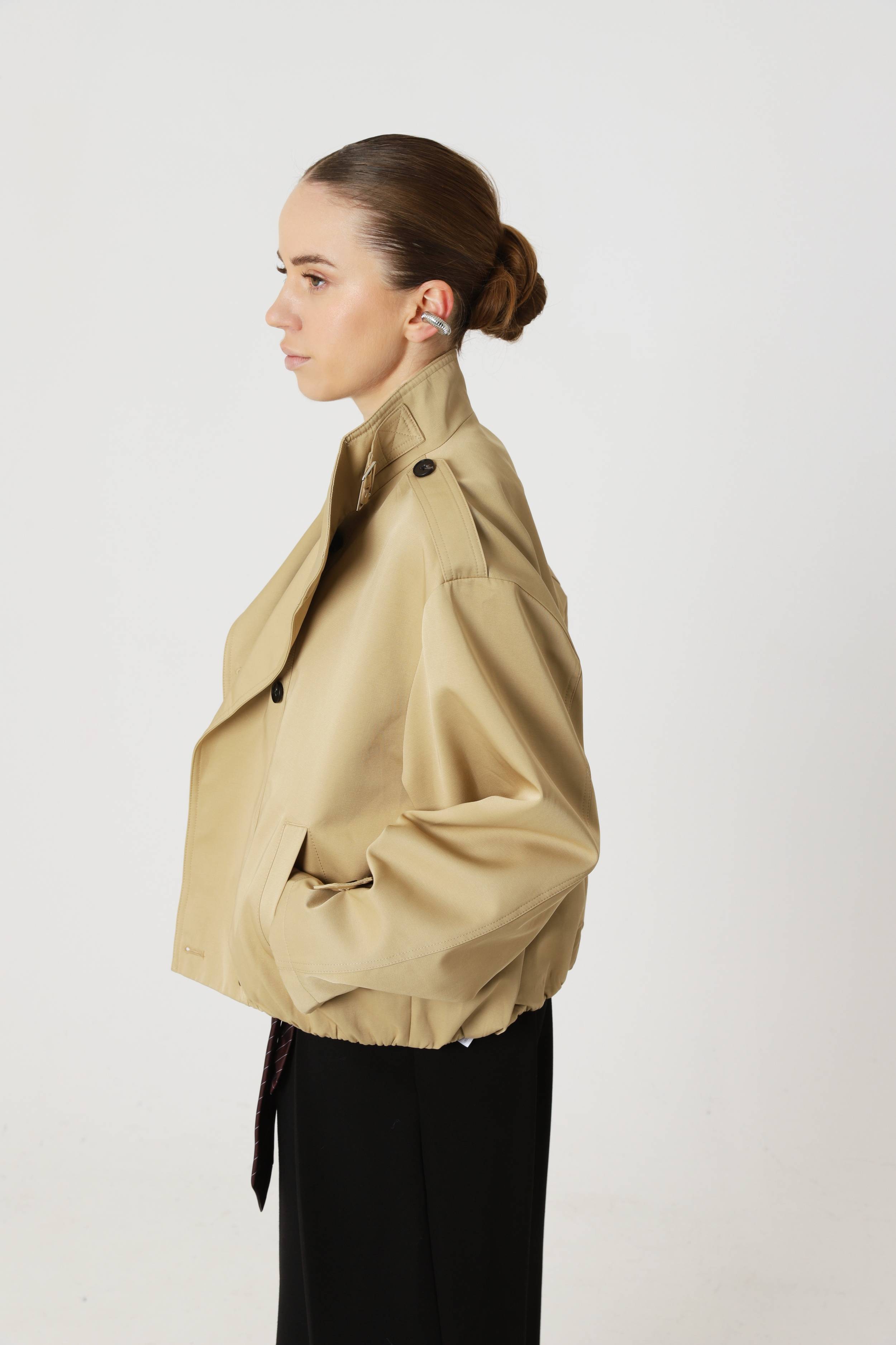 Cropped trench coat