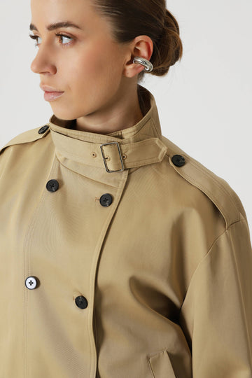 Cropped trench coat