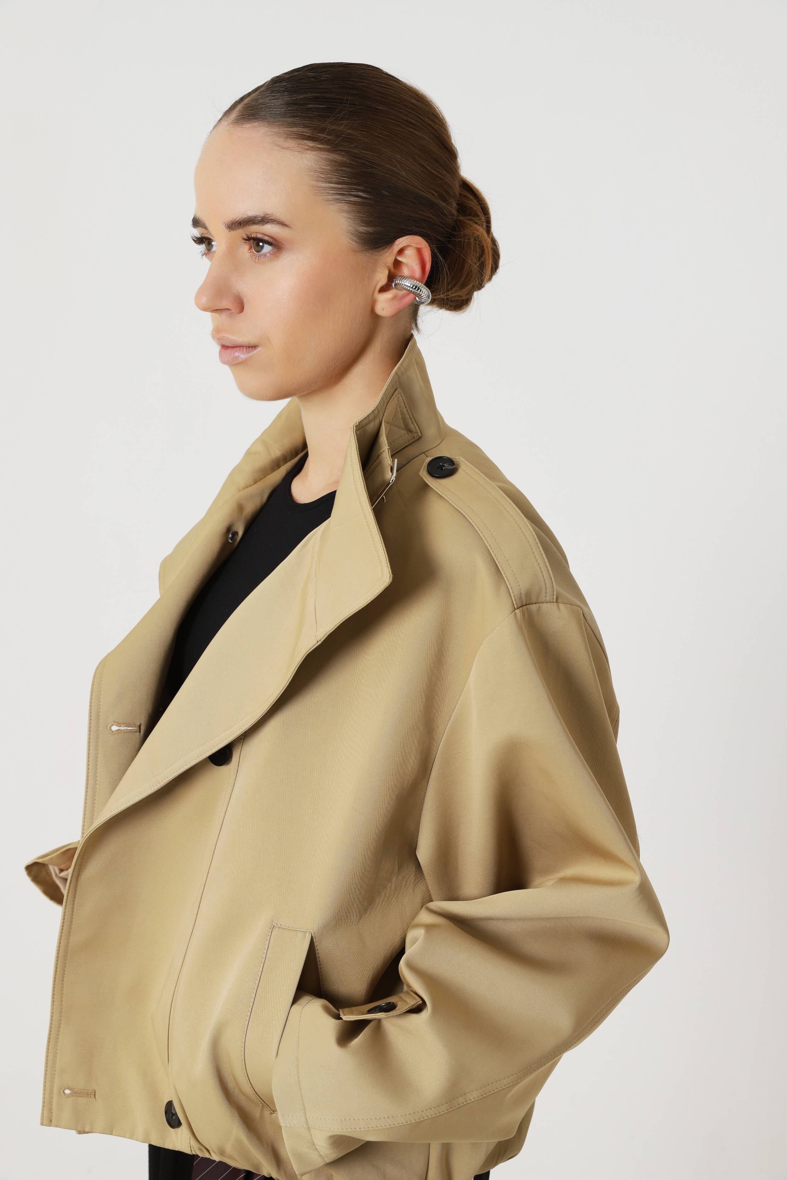 Cropped trench coat