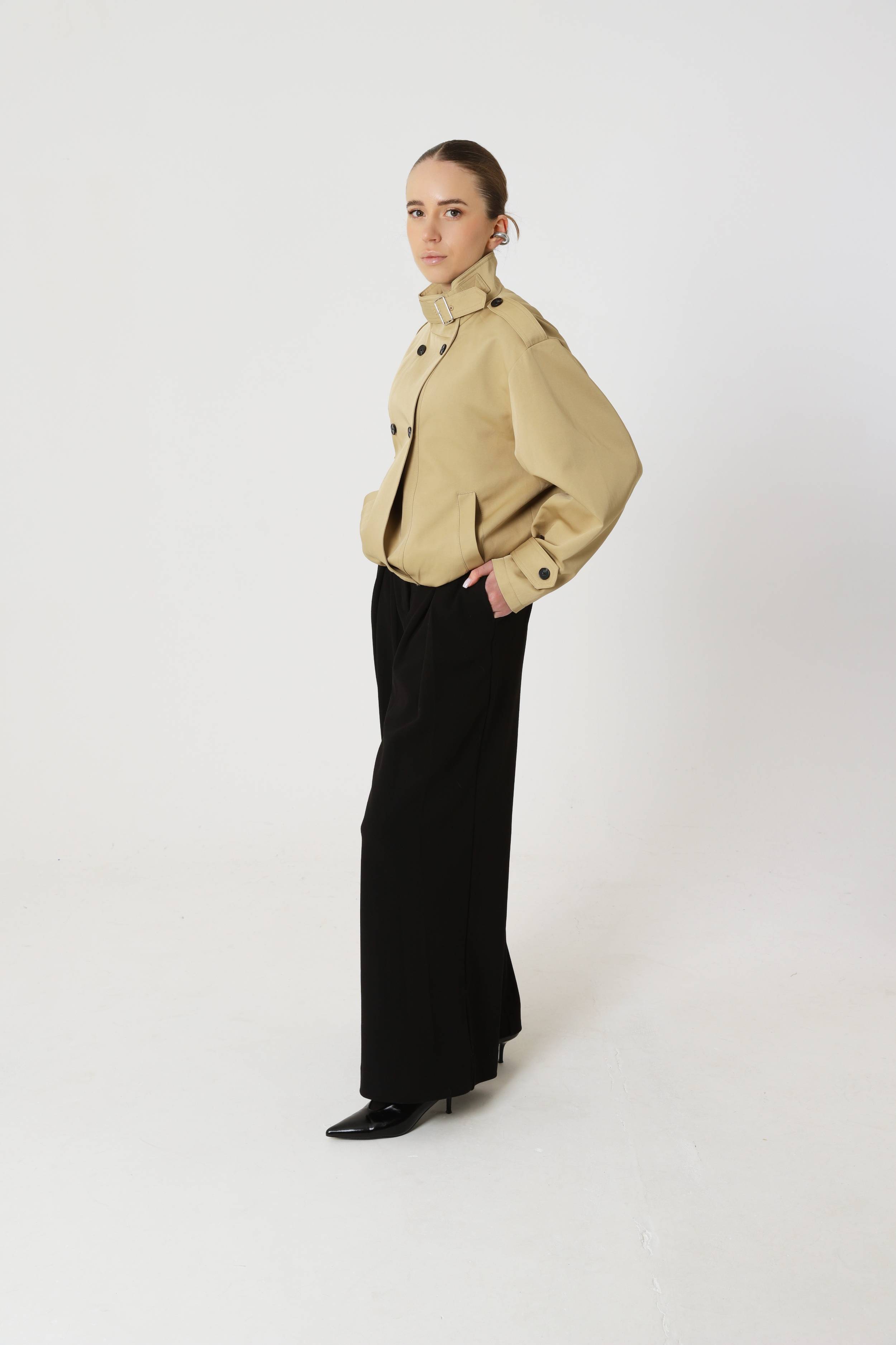 Cropped trench coat