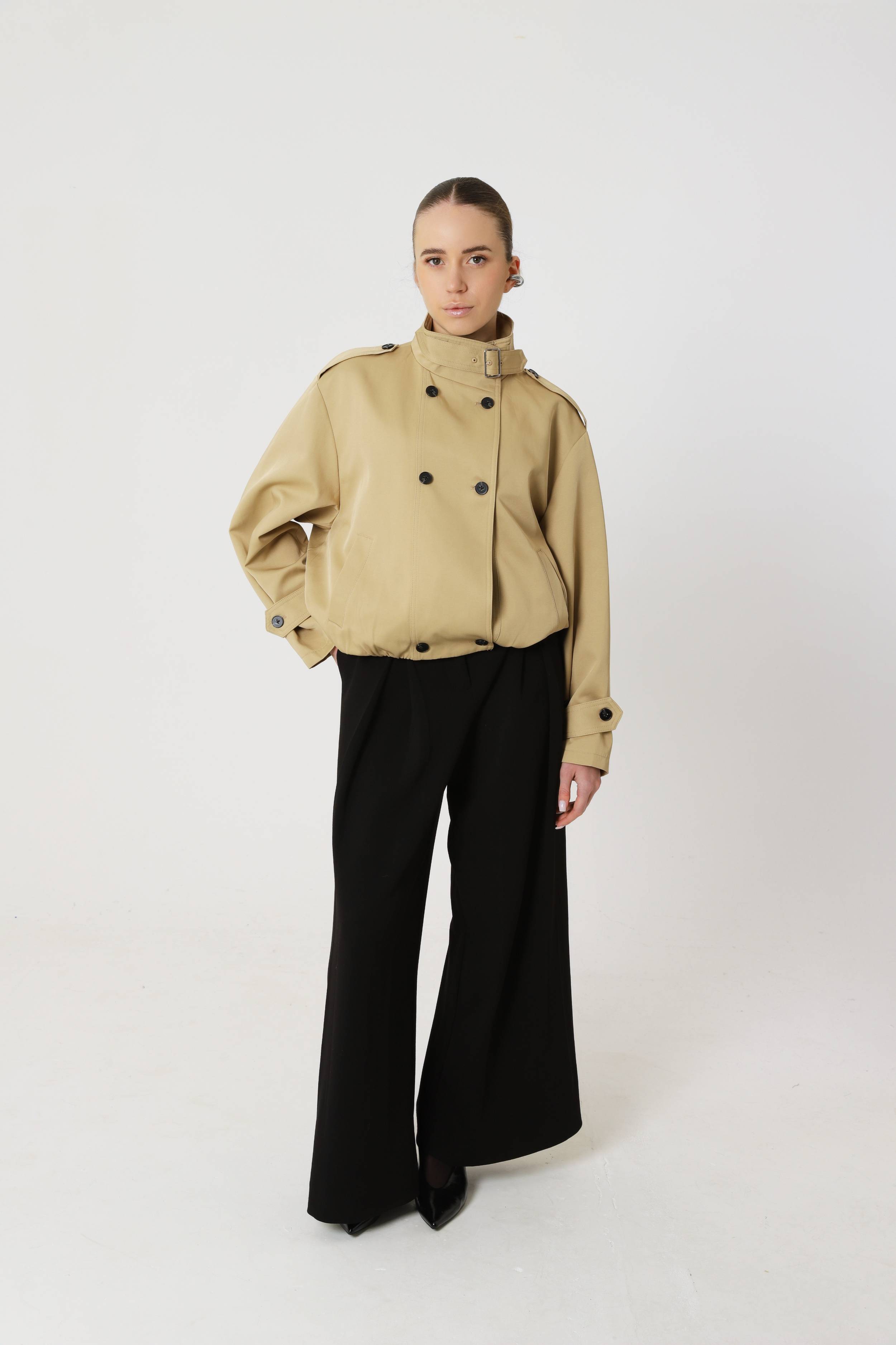 Cropped trench coat