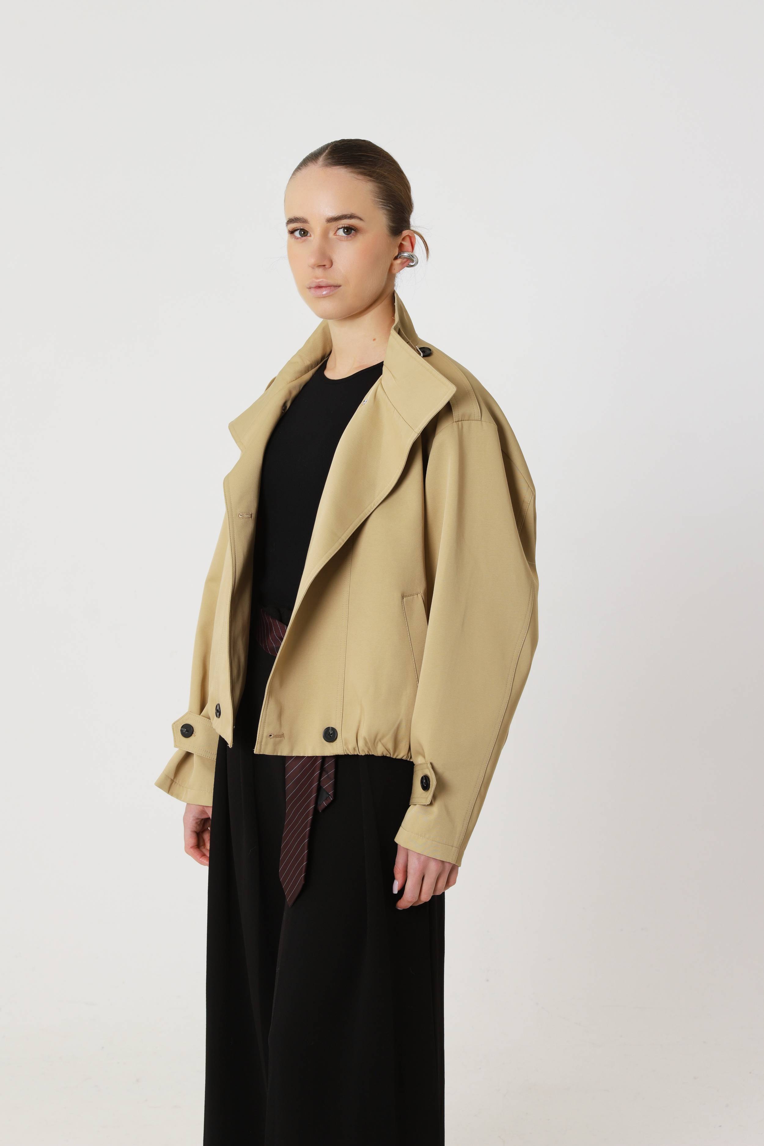 Cropped trench coat
