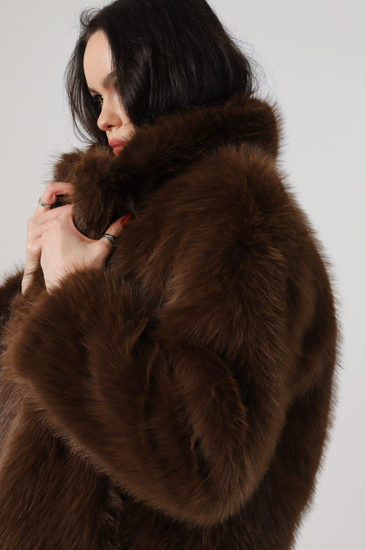 Amaretto faux fur coat