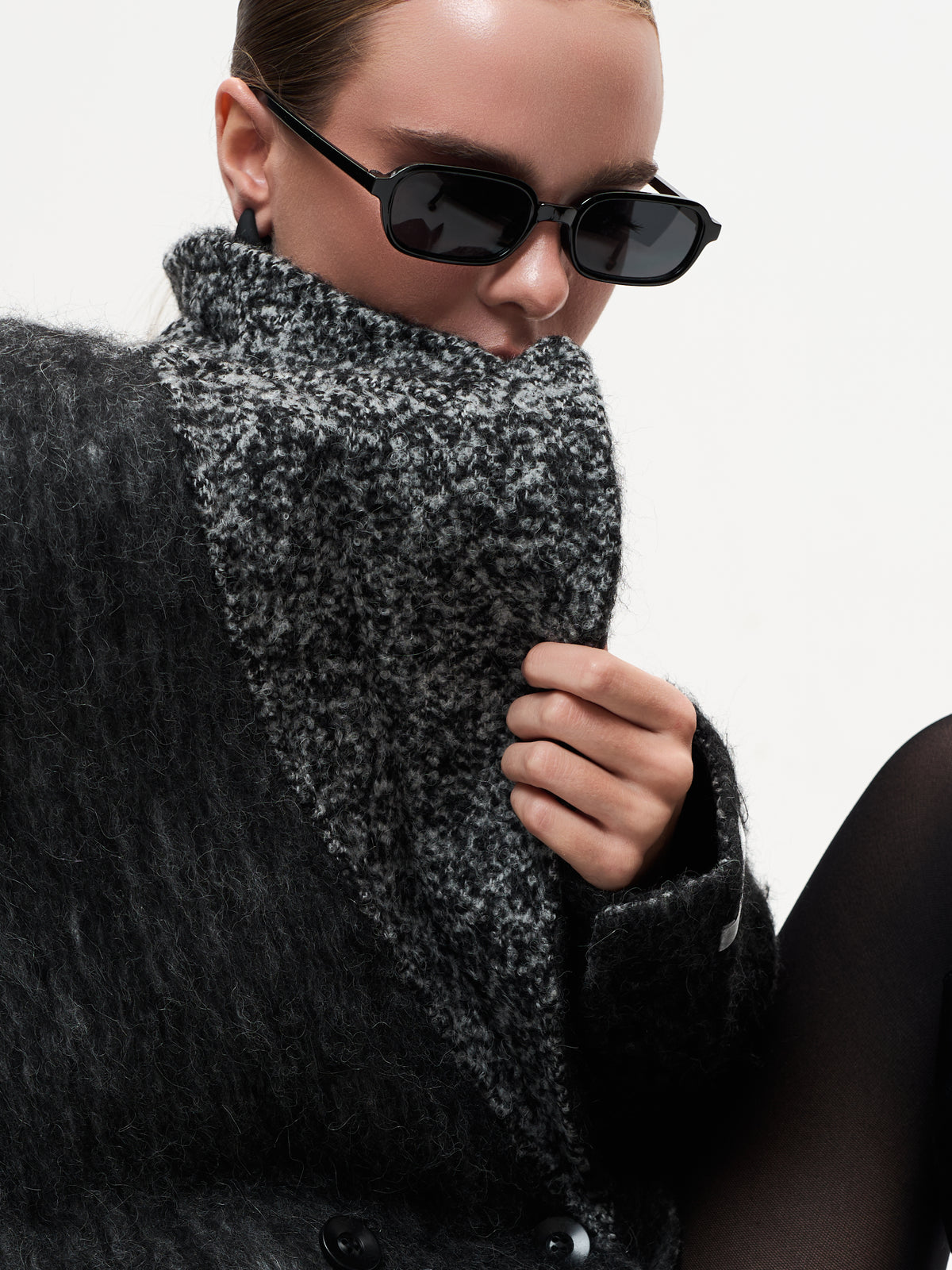 MAXI ALPACA GREY WOOL COAT
