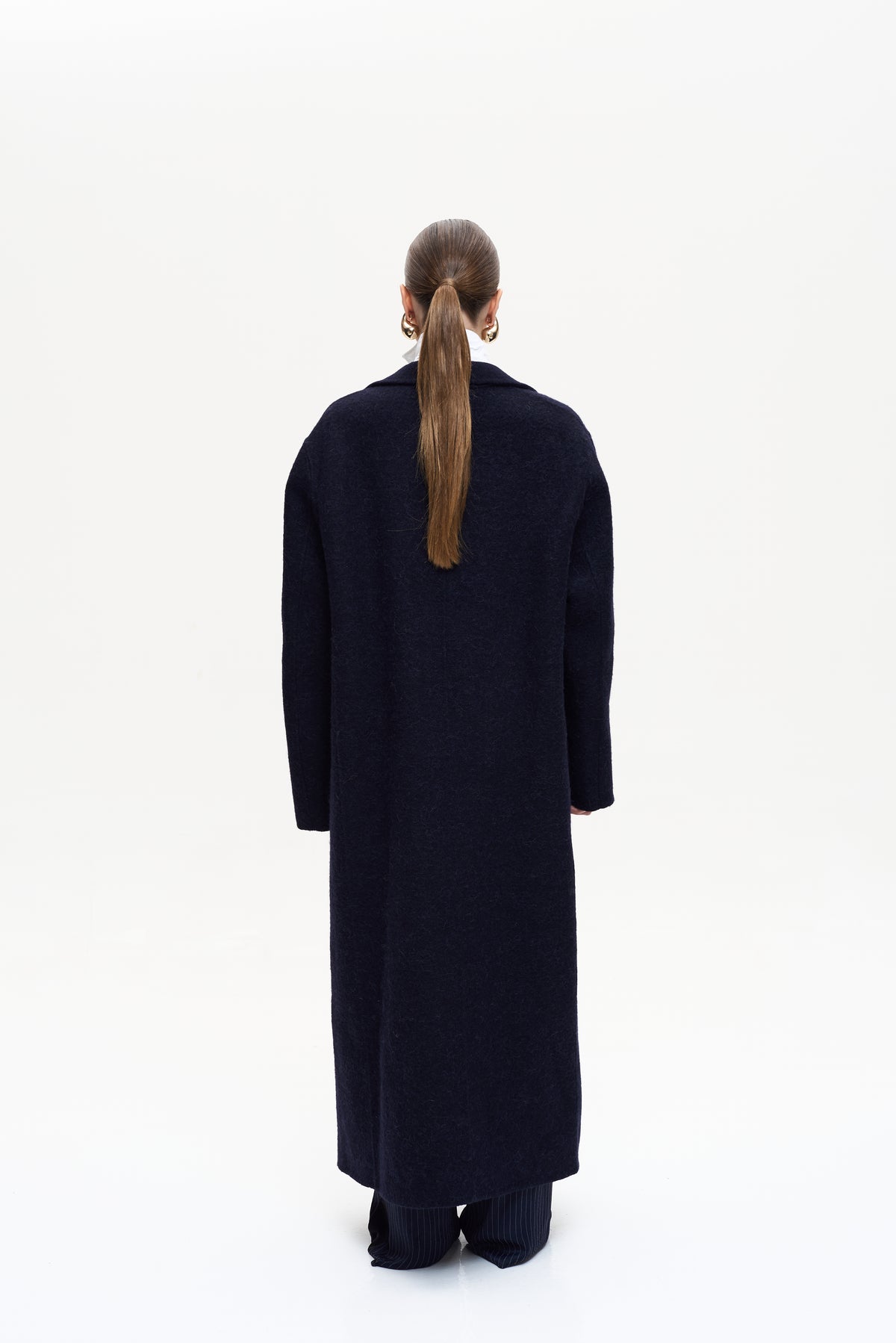 MAXI NAVY ALPACA COAT