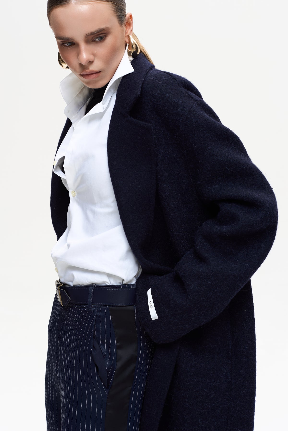 MAXI NAVY ALPACA COAT