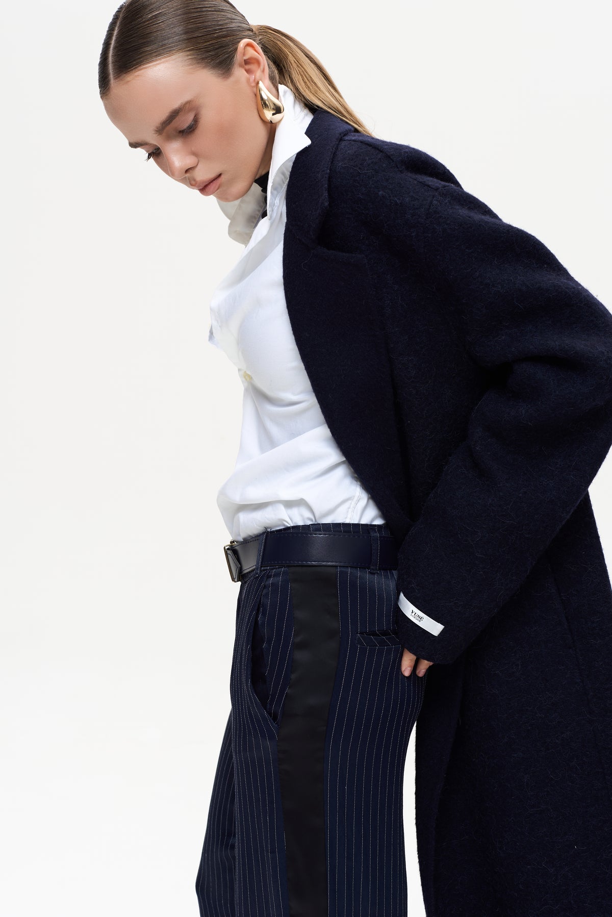 MAXI NAVY ALPACA COAT