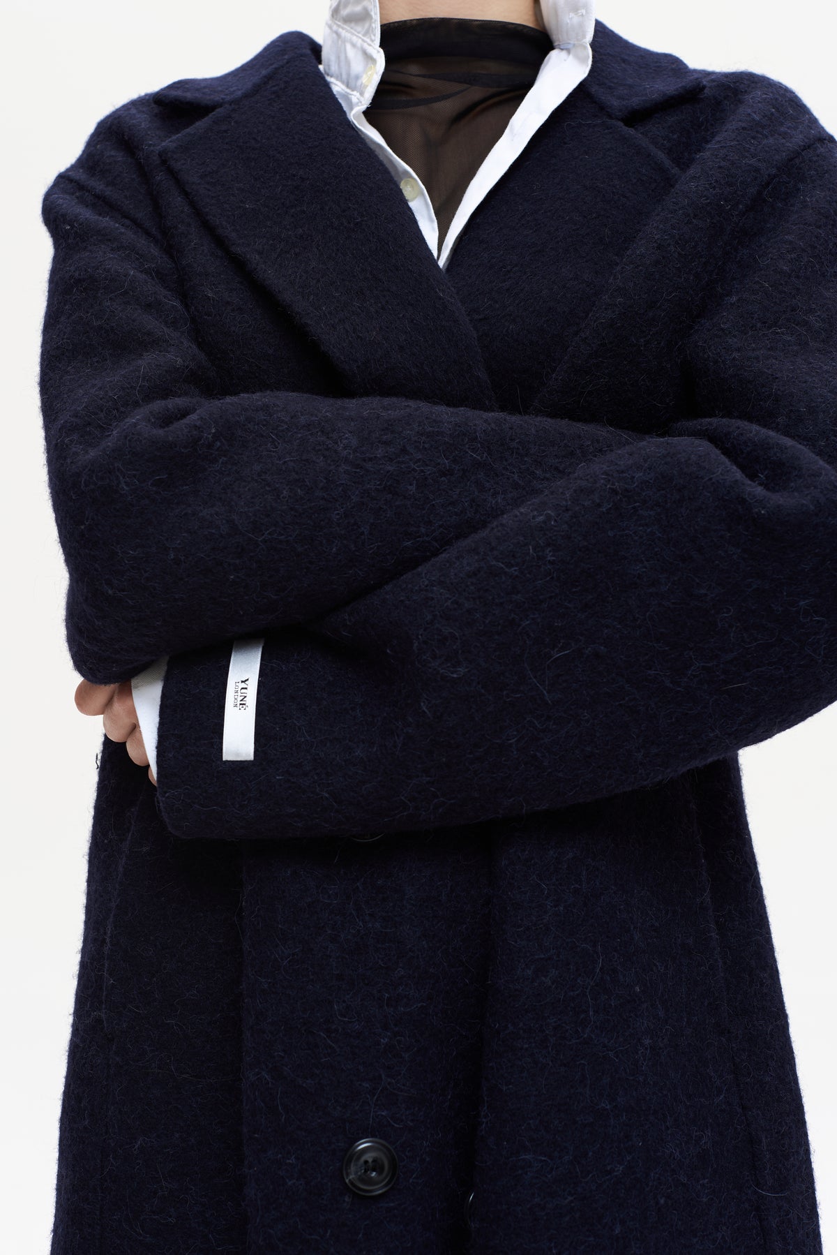 MAXI NAVY ALPACA COAT